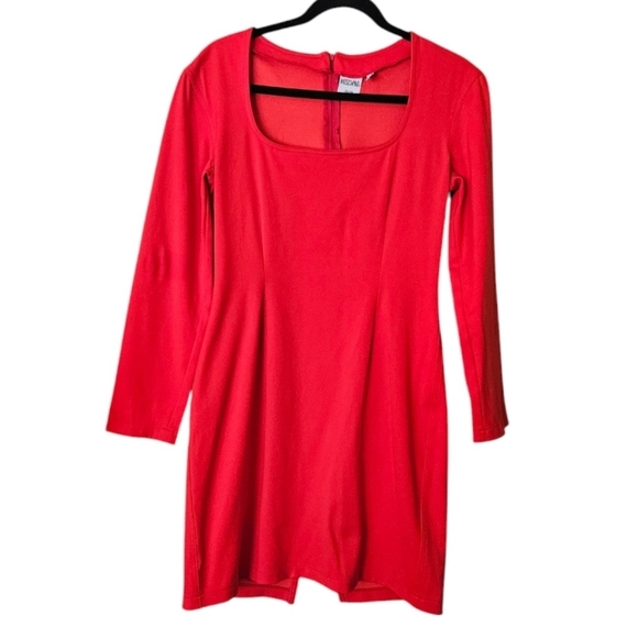 Moschino Jeans Vintage 1990s Orange Long Sleeve Dress size 10 GVC - Picture 3 of 7